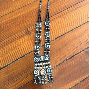 Black and White Spiral Necklace